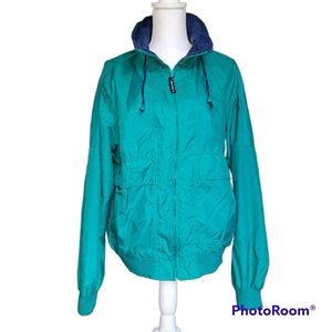 Vintage Yukon Trail Windbreaker Jacket Teal Navy Blue Retro Gorpcore